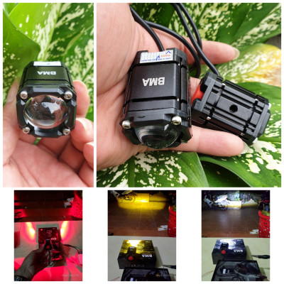 (LOẠI TỐT) Đèn led trợ sáng xe máy 2 màu cốt pha B.M.A bi cầu bản đặc biệt 4 chế độ mẫu mới hàng víp siêu gom , phụ kiện xe máy