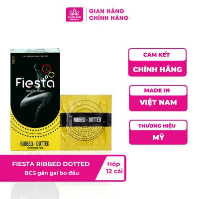 [Chính Hãng] Bao Cao Su Gân Gai Fiesta Ribbed Dotted Hộp 12 Cái - Gân Gai, Thăng Hoa