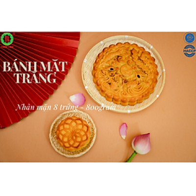 BÁNH TRUNG THU MẶT TRĂNG 001: NHÂN THẬP CẨM GÀ QUAY JAMBON 8 TRỨNG 800G -Thành Long - VIỆT NAM