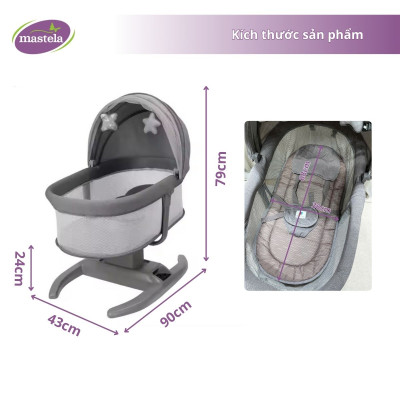 Nôi ru ngủ Đung Đưa Đa Chế Độ Mastela H - thông minh điều khiển cảm ứng cho bé 0 đến 36 tháng 8403/840