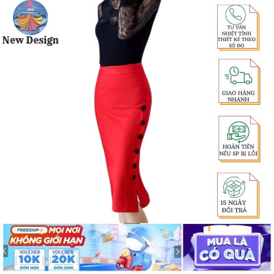 Chân váy bút chì công sở lưng cao, Dáng dài thanh lịch -  New Design CV0031