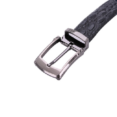 HJ4727-28-29-31 - Dây nịt nam da cá sấu gai lưng đầu kim màu đen, nâu đất, nâu đỏ, vàng bò