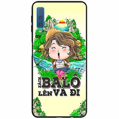 Ốp lưng in cho Samsung A7 2018 Mẫu Xách Balo Lên Nữ