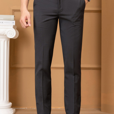 Quần âu nam ALIGRO màu đen kẻ nhỏ chuẩn form slimfit, tôn dáng ALGO1035