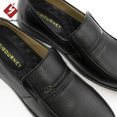 Giày nam trung niên da bò cao cấp nhập khẩu dùng làm quà tặng cho bố SIGOURNEY SIG-14 màu đen