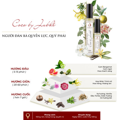 Coco by Jubilé - Tinh dầu nước hoa Pháp nữ Dạng lăn 12ml Thơm Lâu, Sang Trọng, Quyến Rũ