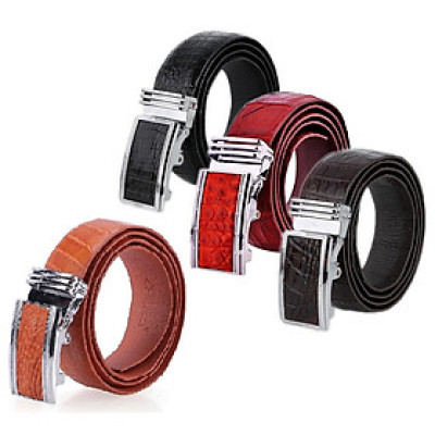 HP4742-43-44-45 - Thắt lưng nam da cá sấu Huy Hoàng nguyên con bụng 3,5P màu đen, nâu đỏ, nâu đất, vàng