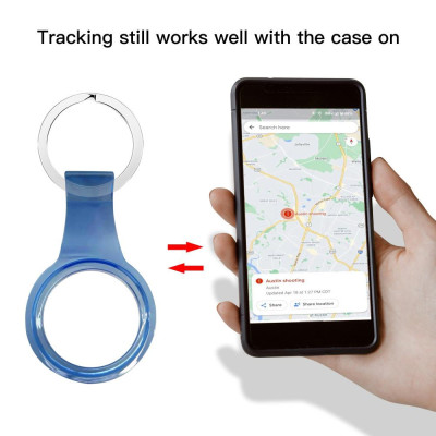 CINCATDY Bao Case Vỏ Bảo Vệ Silicone TPU Trong Suốt Keychain cho Apple AirTag