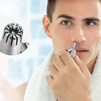 Dụng cụ, Máy cắt tỉa lông mũi bằng thép không gỉ cao cấp, máy cắt lông mũi an toàn tiện lợi ( tặng bộ chổi vệ sinh mini nội địa nhật bản )
