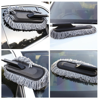Chổi lau quét bụi ô tô, xe máy, cây chổi tròn - dẹt cán dài quét dọn vệ sinh nội thất xe hơi,xe tải,bàn ghế sofa cao cấp