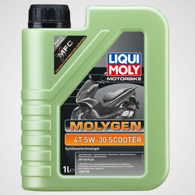 Dầu nhớt tổng hợp chuyên dụng cho xe tay ga Molygen Liqui Moly 1L 5W30 21718 - Mẫu mới, scooter, nhập Đức, mát xe