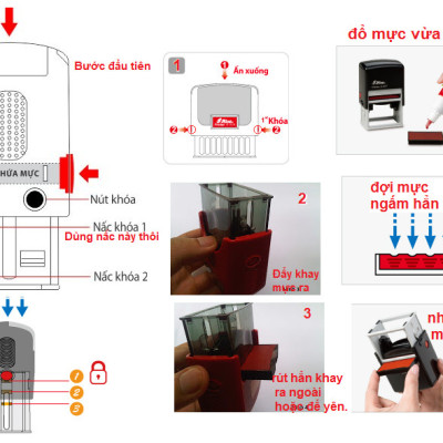 Dấu Liền Mực Ngày-Tháng-Năm In trên Mọi Chất Liệu Mini dater Shiny PET 300