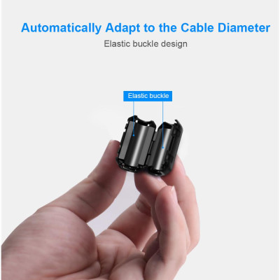 VENTION Snap-On Filter Magnetic Ring Shield EMI/RFI Detachable Ferrite Ring Core Noise Filter Cable Clip 7mm/9mm