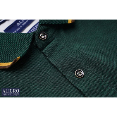 Áo Polo Nam ALIGRO Cộc tay Trơn Chất liệu CVC Form dáng SlimFit ôm vừa vặn màu Xanh Đậm ALGPLO54