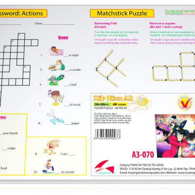 Xếp hình Tia Sáng Thám tử lừng danh Conan (48 Mảnh Ghép) - Tặng kèm câu đố mặt sau cho bé
