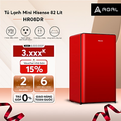 Tủ Lạnh Mini 82 Lít Hisense HR08DR/HR08DW Tiết Kiệm Điện, Ngăn Đông Làm Đá Bảo Hành 24 Tháng - Hàng Chính Hãng