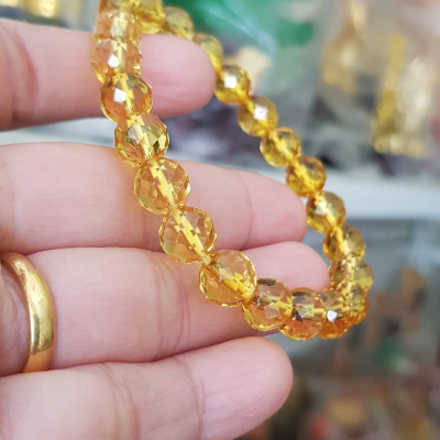 Vòng tay chuỗi đá thạch anh tự nhiên vàng tươi giác size nhỏ 8mm 22 hạt vòng hợp nữ mệnh kim thổ thuỷ đeo đẹp may mắn tốt cho sức khỏe, công việc hanh thông thuận lợi ạ món quà tặng ý nghĩa dành cho chính mình & người thân ạ