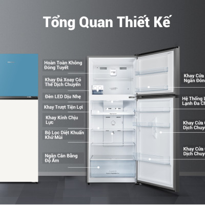 Tủ lạnh Hisense Inverter Pro 424L RT549N4EBU tiết kiệm năng lượng, bảo hành 3 năm - HÀNG CHÍNH HÃNG