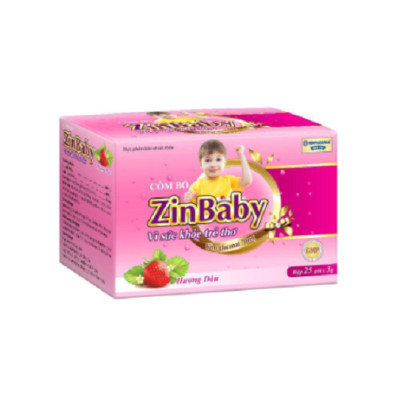 Combo 2 Hộp Cốm bổ ZinBaby hương dâu giúp ăn ngon, tiêu hóa tốt, tăng sức đề kháng - 25 gói [ZinBaby]