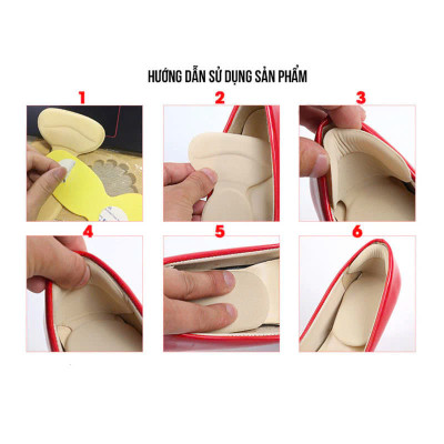 COMBO 2 Cặp lót giày chống tuột gót, chống trầy gót cực êm chân 1 CẶP KEM + 1 CẶP ĐEN