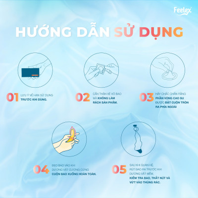 Bao cao su gia đình Feelex Superthin mỏng nhiều gel hương dâu - Hộp 30bcs