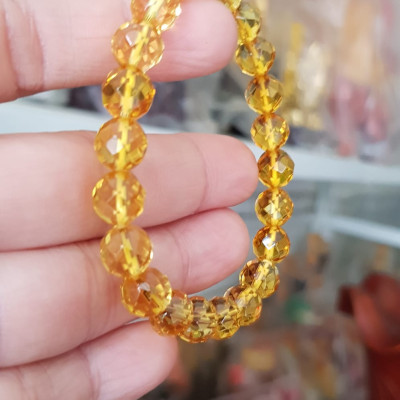 Vòng tay chuỗi đá thạch anh tự nhiên vàng tươi giác size nhỏ 8mm 22 hạt vòng hợp nữ mệnh kim thổ thuỷ đeo đẹp may mắn tốt cho sức khỏe, công việc hanh thông thuận lợi ạ món quà tặng ý nghĩa dành cho chính mình & người thân ạ