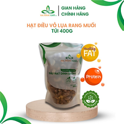 Hạt Điều rang muối Sức Khỏe Xanh Túi 400g