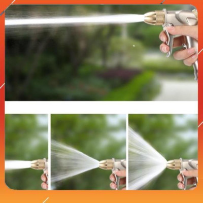 ️Evoucher Bộ dây vòi xịt nước rửa xe, tưới cây , tăng áp 3 lần, loại 3m, 5m 206701 đầu đồng,cút,nối nhựa đen+  đai
