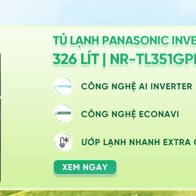 Tủ lạnh Panasonic Inverter 326 lít NR-TL351GPKV - Chỉ giao tại HCM
