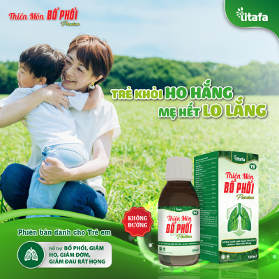Thiên Môn Bổ Phổi Premium (chai 120ml) - Giúp bổ phổi, giảm ho, giảm đờm, giảm đau rát họng, khản tiếng do viêm họng, viêm phế quản