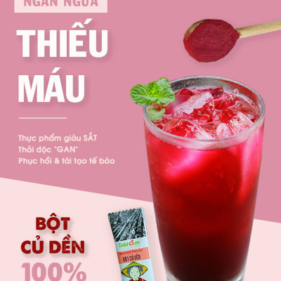 Bột củ dền hữu cơ sấy lạnh Dalahouse - Hộp 20 gói 3gr tiện lợi - Thúc đẩy sức khỏe tim mạch, hỗ trợ giải độc gan, tăng cường thể lực