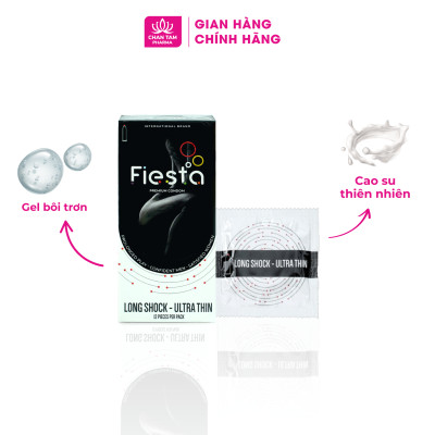 [Chính Hãng] Bao Cao Su Fiesta Long Shock UltraThin Hộp 12 cái - Siêu Mỏng, Siêu Lâu