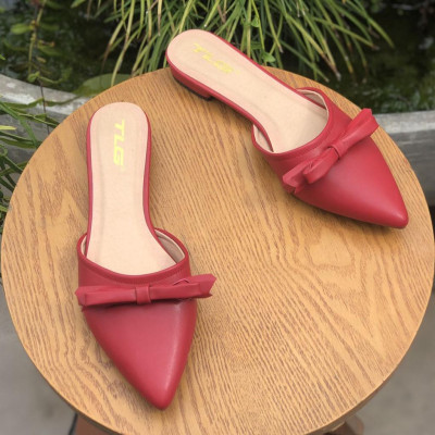 Giày sục nữ hot trend  thời trang đính nơ siêu độc 21290