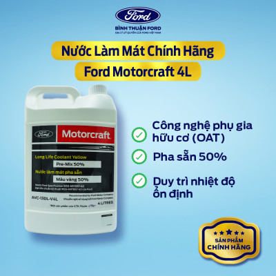 [COMBO GIÁ HỜI] Nước Làm Mát Ô Tô Chính Hãng Motorcraft 4L, Màu Vàng + Lọc gió điều hòa ô tô | Motorraft Chính Hãng