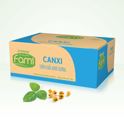 Thùng Sữa Đậu Nành Vinasoy Fami Canxi Nguyên vị (200ml x 40 Bịch)