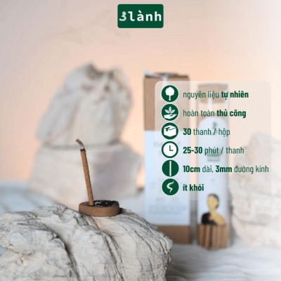 Nhang Thủ Công Thông Đà Lạt 3 Lành Hộp 30 Que 100 % Tự Nhiên Tặng Kèm Đế Chăm Không Hóa Chất Xông Thơm