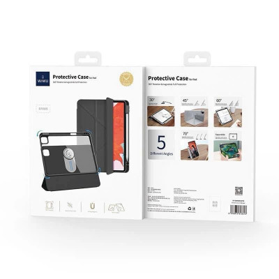 Bao Da cho iPad Pro 11 Inch M4 2024 Cao Cấp Xoay 360 WIWU Rotative Magnetic Case Tháo Rời Kèm Khe Bút Chống Sốc - Hàng chính hãng
