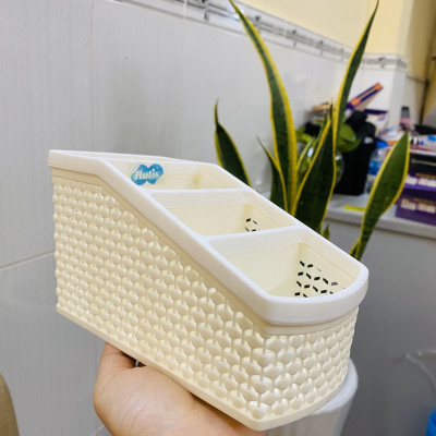 Khay Cắm Bút, Đựng Mỹ Phẩm Nhiều Ngăn Tiện ích-Giao màu ngẫu nhiên
