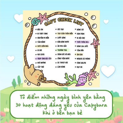 Sách Tô Màu - Capybara & Trái Tim Mặt Trời - Megabook