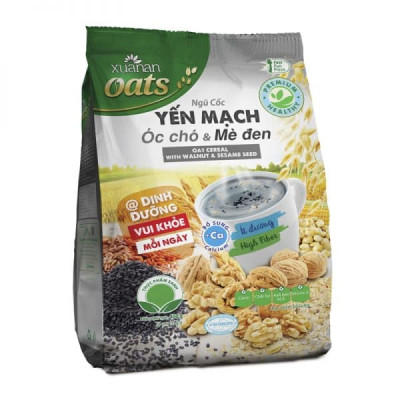 Combo 2 túi: Ngũ Cốc Yến Mạch Hạnh Nhân Hạt Chia 400G + NC Yến Mạch Óc Chó & Mè Đen 400G[ít đường](Tặng Kèm 1 Túi Yến Mạch 150G)