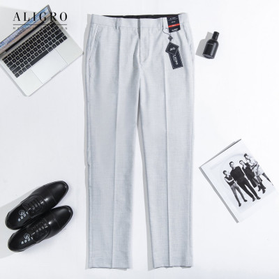 Quần Âu Nam ALIGRO Ghi Sáng, chuẩn form slimfit vải cotton cao cấp, tôn dáng, thoáng mát ALGO1026