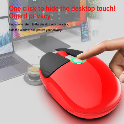 Chuột không dây HXSJ M106 2.4G có thể sạc lại,Nút tắt tiếng,nút ẩn trên màn hình cho máy tính xách tay PC