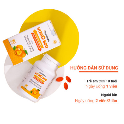 Viên uống VitaC 500 bổ sung Vitamin C  Hộp 1 lọ 50 viên