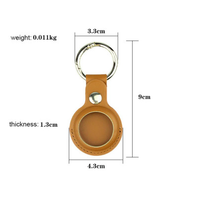 CINCATDY Bao Case Vỏ Bảo Vệ PU Trong Suốt Keychain cho Apple AirTag - Hàng Nhập Khẩu