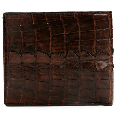 HT2207-08-09-42 - Ví nam Huy Hoàng da cá sấu gai đuôi màu đen, nâu đỏ, vàng bò, nâu đất