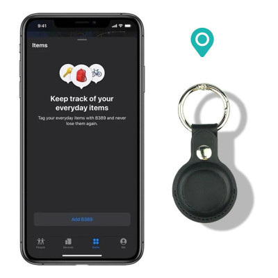 CINCATDY Bao Case Vỏ Bảo Vệ PU Trong Suốt Keychain cho Apple AirTag - Hàng Nhập Khẩu
