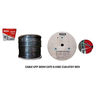 Thùng cáp mạng UNITEK CAT 5E/ CAT6 UTP (305m - Dây Cáp Đen) - Hàng Chính Hãng