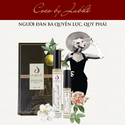 Coco by Jubilé - Tinh dầu nước hoa Pháp nữ Dạng lăn 12ml Thơm Lâu, Sang Trọng, Quyến Rũ