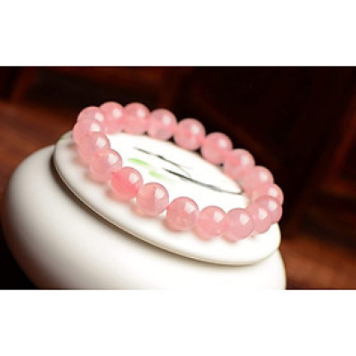 Vòng tay đá thạch anh hồng thiên nhiên cho Nữ văn phòng làm trang sức