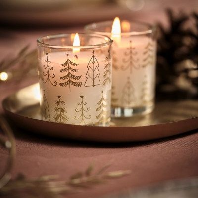 Cốc nến | JYSK Ametrin | paraffin/thủy tinh | vàng/bạc | DK5,5xC6,5cm